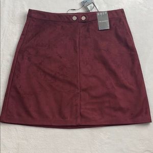 NEW beautiful wine color suede skirt